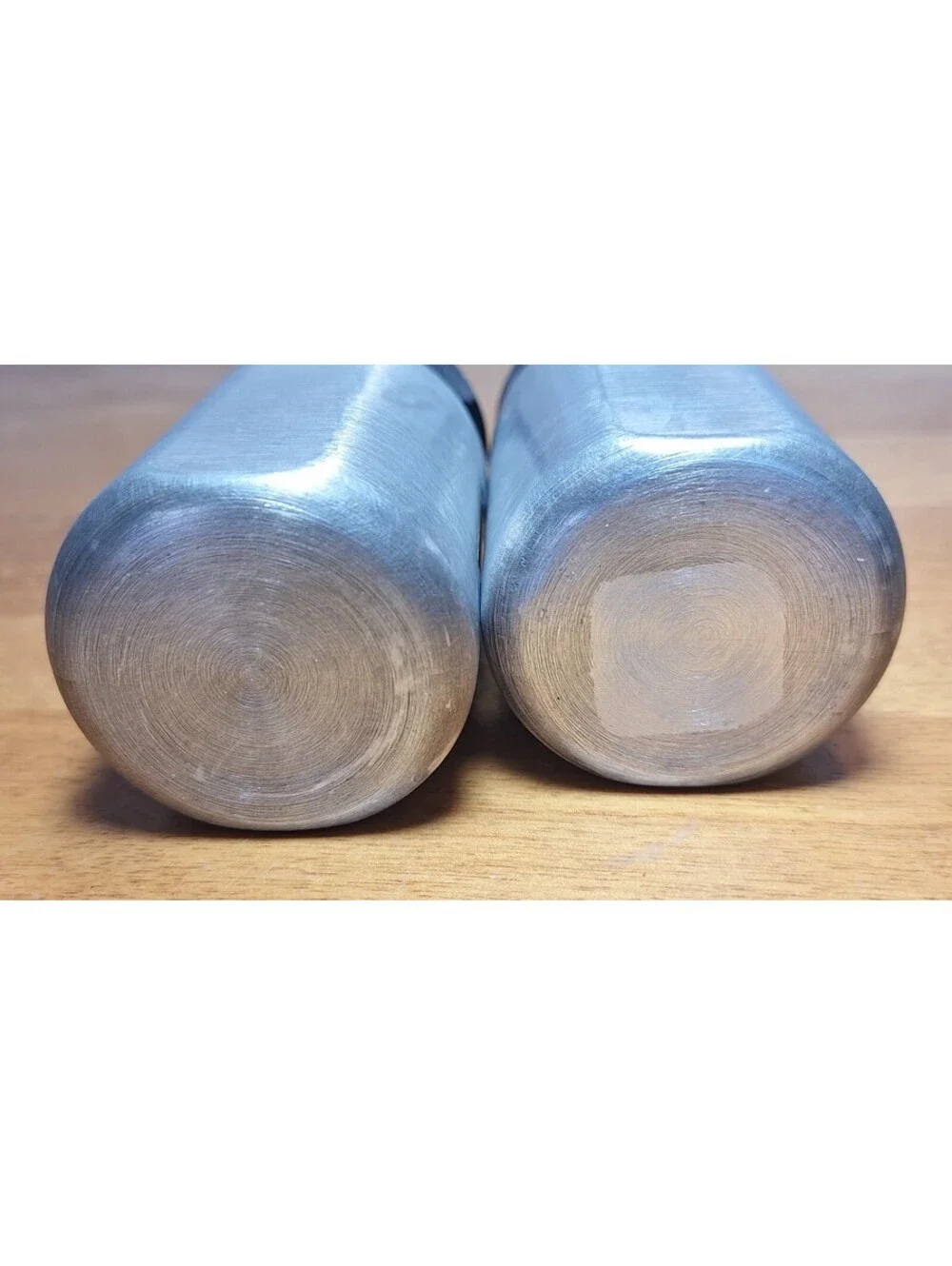 VTG MCM Kromex Spun Salt/Pepper Shakers Aluminum Spice Containers 3.75